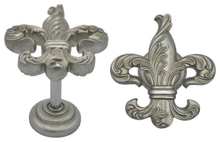 Fleur de Lis Medallion Drapery Holdback, Set of 2, Pewter