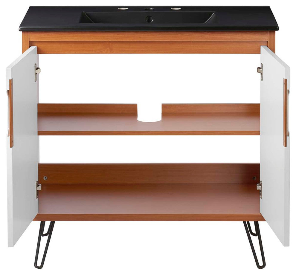 Energize 36" Bathroom Vanity, Cherry White Black