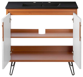 Energize 36" Bathroom Vanity, Cherry White Black