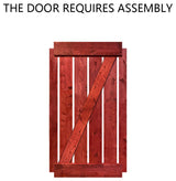 Stained Solid Pine Wood Sliding Barn Door, Cherry Red, 24"x84", Z Bar