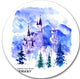 Germany Watercolor Landscape, Cityscape Disc Metal Wall Art, 23"