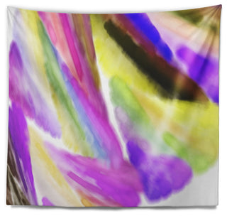 Purple Vibrant Brushstrokes Abstract Wall Tapestry, 80"x68"