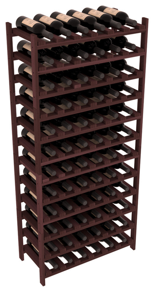 72-Bottle Stackable Wine Rack, Premium Redwood, Walnut Stain