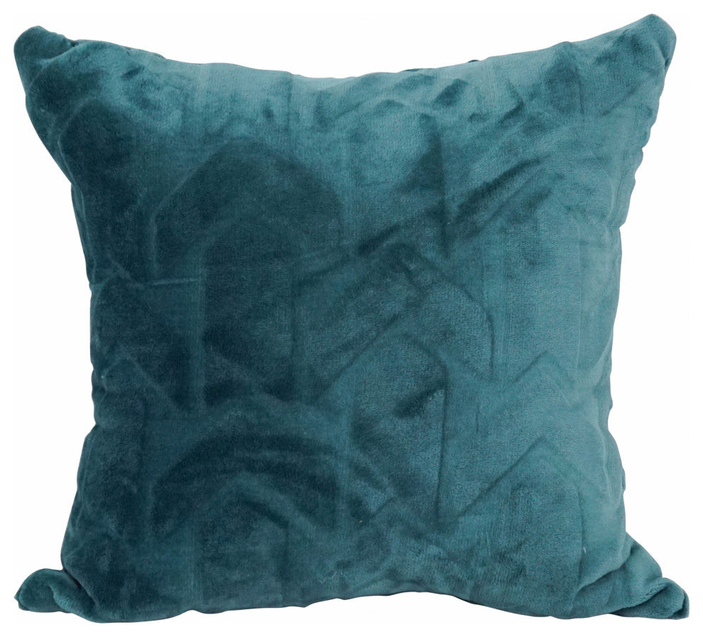17" Jacquard Throw Pillows With Inserts, Set of 4, Agora Teal