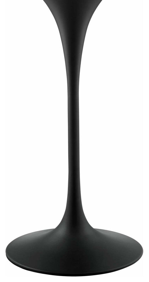 Modern Bar Pub and Dining Round Bar Table, Wood Metal Steel, Black White