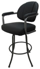Swivel Counter 26", 30" or Extra Tall 34" Metal Bar Stool M-70, Black Vinyl - Gray, 26"