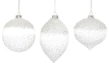 Ornament, 6-Piece Set, White/Clear