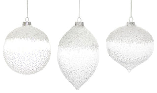 Ornament, 6-Piece Set, White/Clear