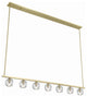 Aragon 7-Light Soft Brass Chandelier, Faceted Cut Crystal