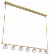 Aragon 7-Light Soft Brass Chandelier, Faceted Cut Crystal