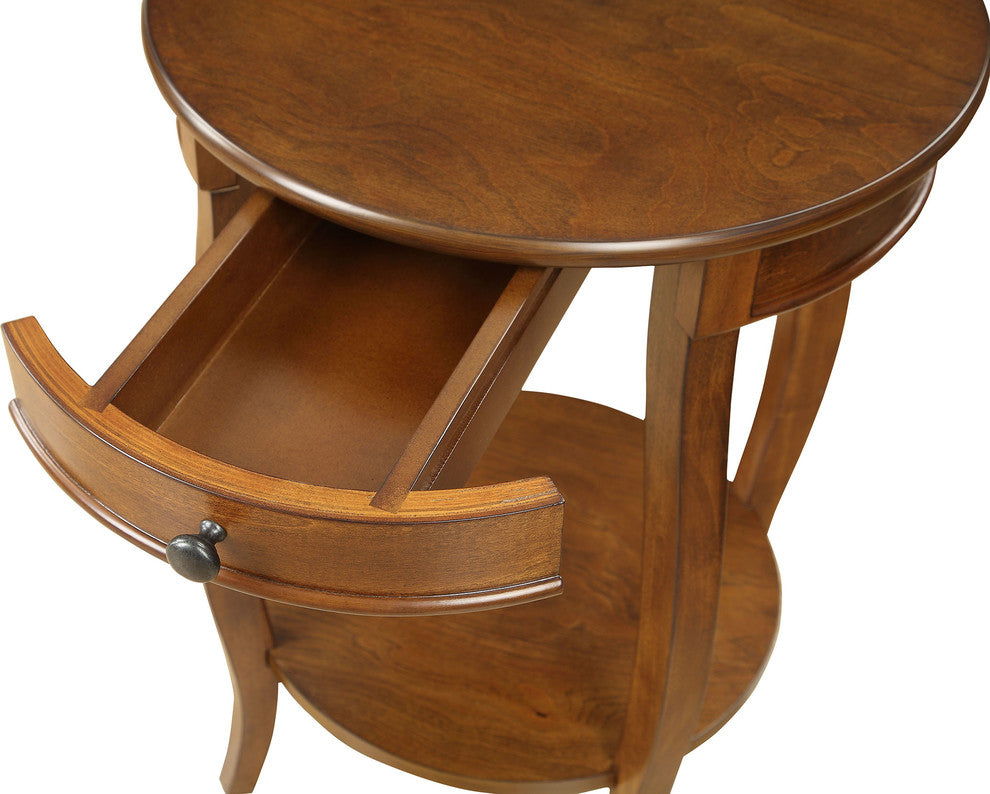 Urban Designs Alba Wooden Accent Side Table, Walnut Brown