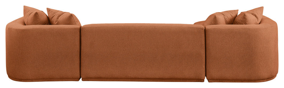 Rita Upholstered 3pc. Sectional, Cognac