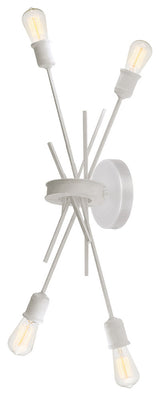4-Light Incandescent Wall Sconce Matte White