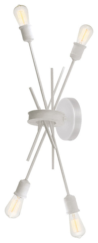 4-Light Incandescent Wall Sconce Matte White