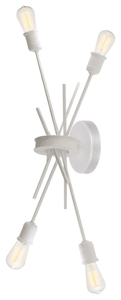 4-Light Incandescent Wall Sconce Matte White