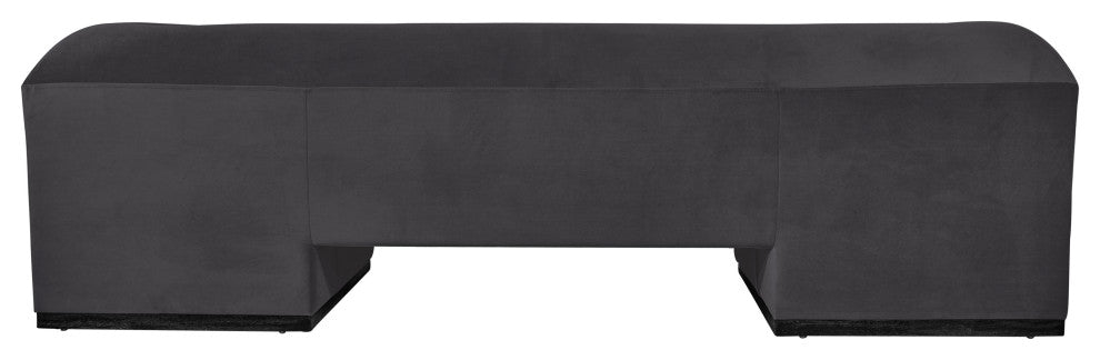 Modern Sofa - Black Oak Base, Gunmetal