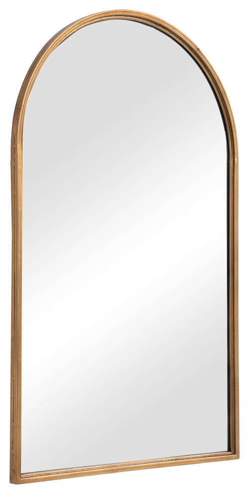 39" Transitional Gold Arched Mirror