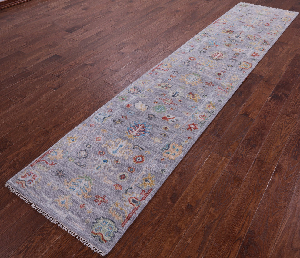 2' 7" X 12' 1" Runner Handmade Turkish Oushak Rug - Q13456