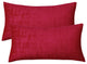 Velvet 2 Piece Lumbar Pillow Cover Set, Tango Red, 2 Piece, 14"x26"