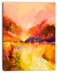 Colorful Yellow Red Floral Background, Large Floral Canvas Art Print, 12"x20"