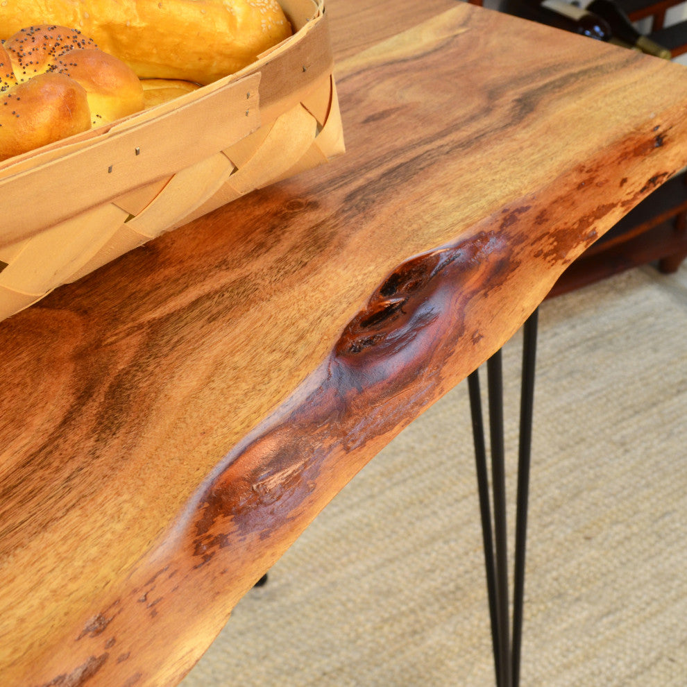 Seti Live Edge Bar Table, Natural and Black