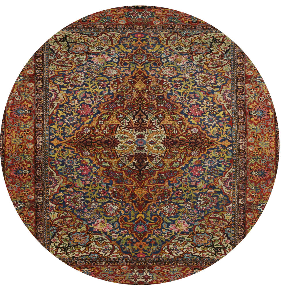 Ahgly Company Indoor Round Traditional Area Rugs, 4' Round