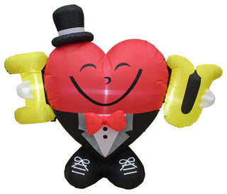 4' Tall Valentine's I Love U Heart Inflatable