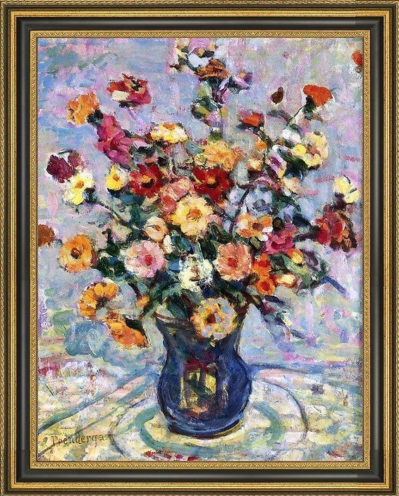 Maurice Prendergast Still Life with Flowers Framed Premium Canvas Print, 18"x24"