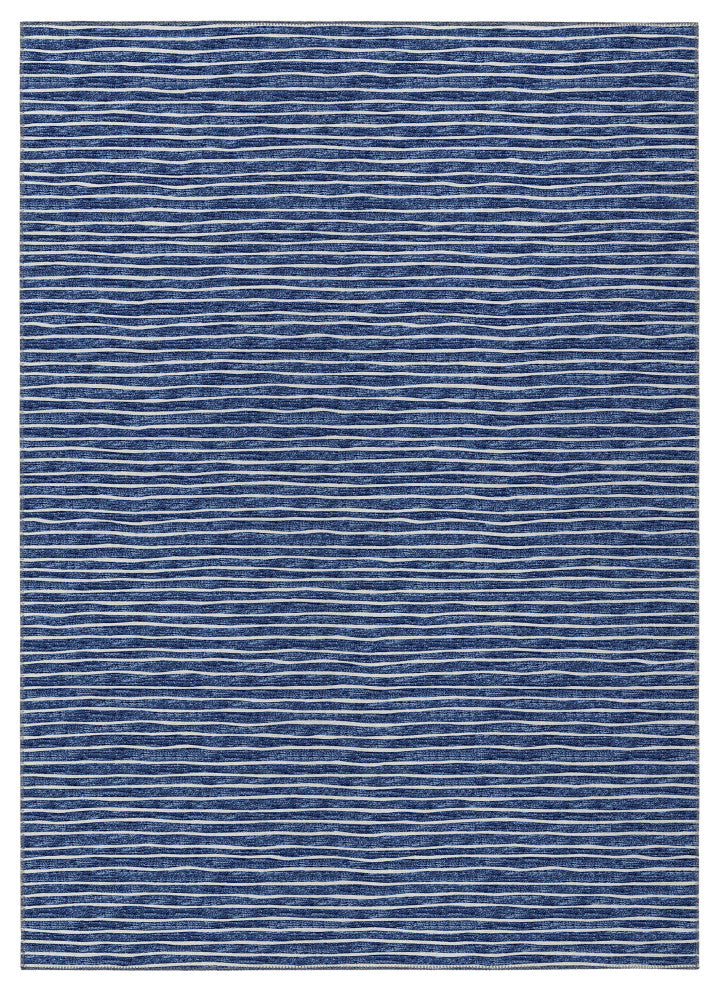 Indoor/Outdoor Laidley LA1 Navy Machine Washable 3' x 5' Rug