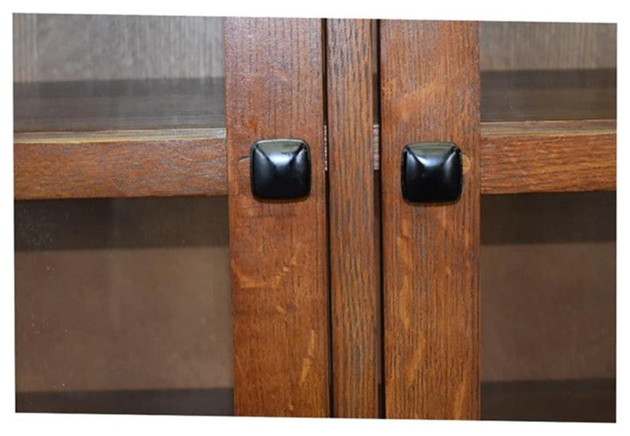Crafters and Weavers Arts and Crafts 39" Solid Wood China Cabinet in Cherry