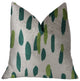 Bosky Willow Green and Beige Luxury Throw Pillow, 18"x18"