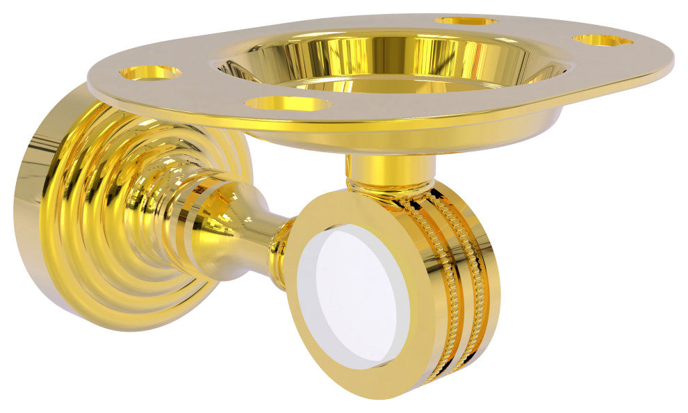 Pacific Grove Dotted Tumbler and Toothbrush Holder, Polished Brass