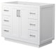 42" Single Bathroom Vanity, White, No Countertop, No Sink, Nickel Trim