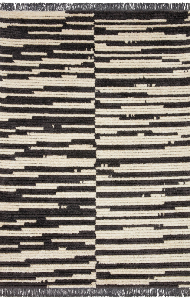 Chris Loves Julia x Loloi Alice Cream/Charcoal 5'-2" x 7'-6" Area Rug