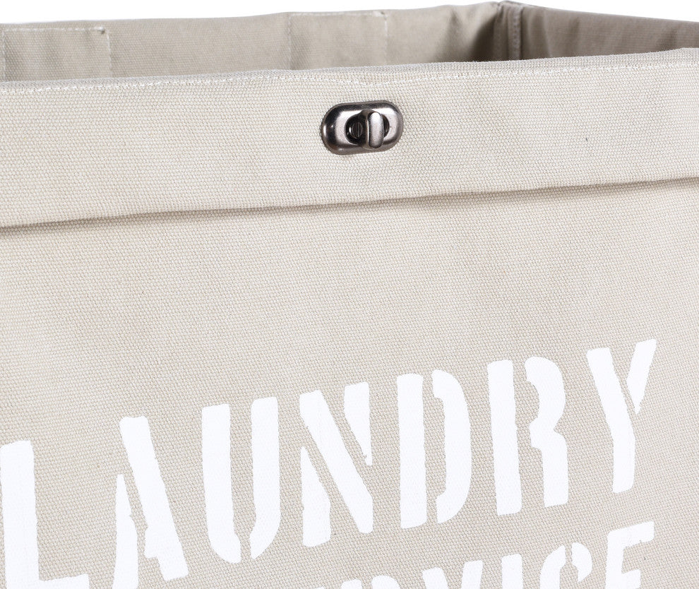Danya B. Army Canvas Laundry Hamper on Wheels