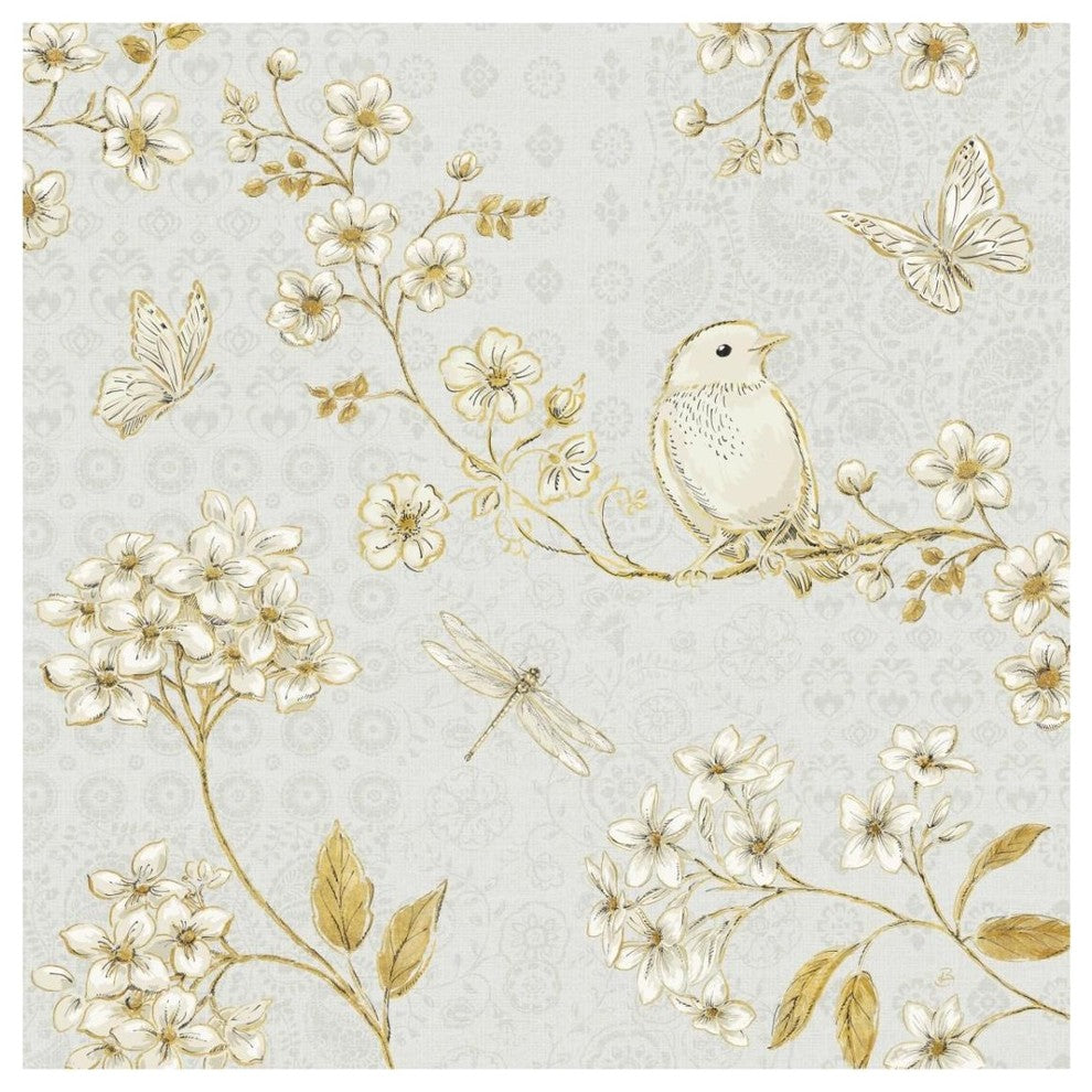 "Golden Garden III" Digital Paper Print by Daphne Brissonnet, 32"x32"
