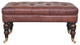 Ottoman Upholstered Buffalo Brown Leather With Castor Legs Artisan Furniture
