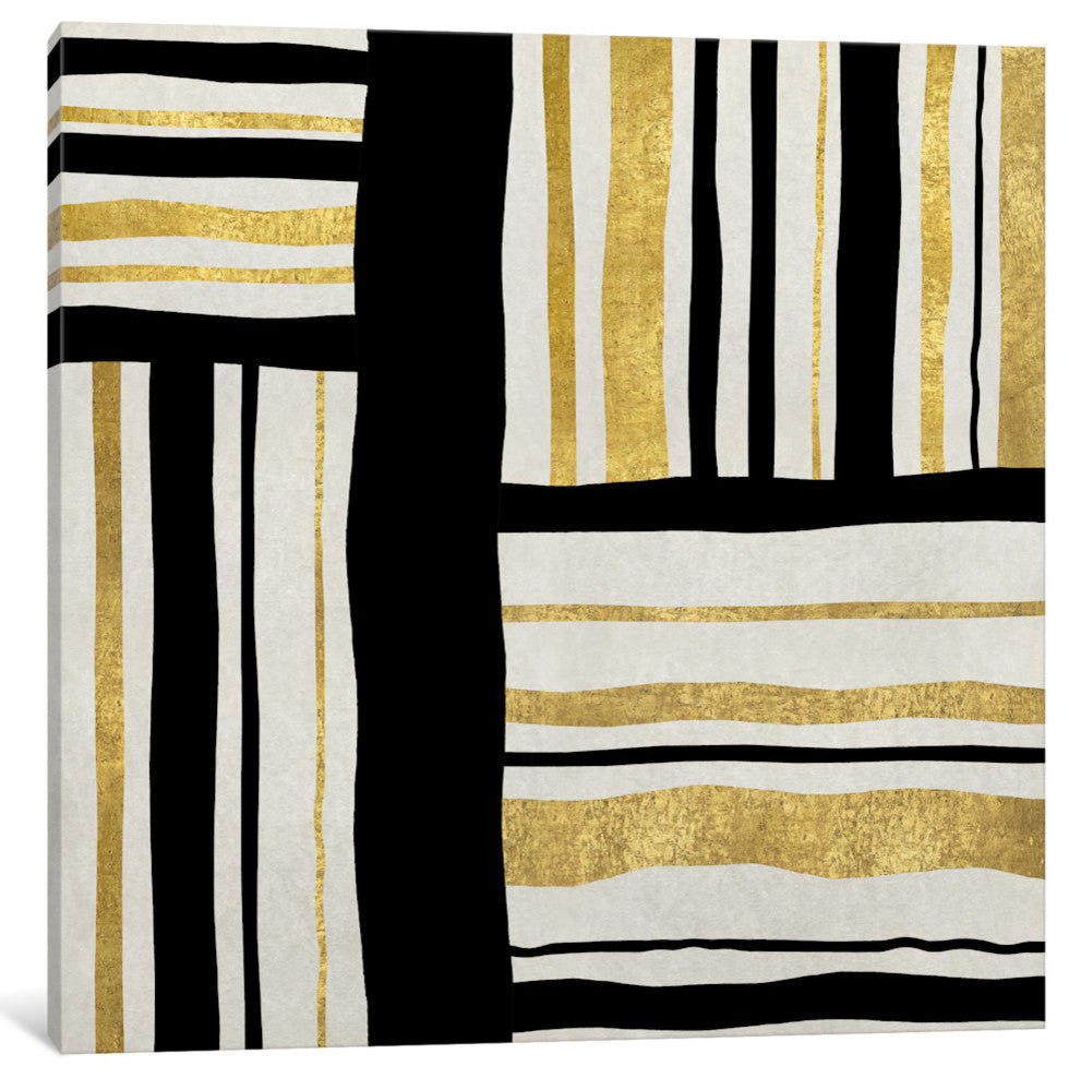 "Gilded Groove II" by Ellie Roberts, Canvas Print, 26"x26"