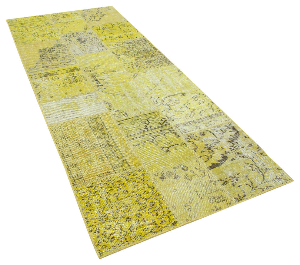 Rug N Carpet - Handmade Oriental 3' 6" x 8' 5" Boho Patchwork Runner Rug