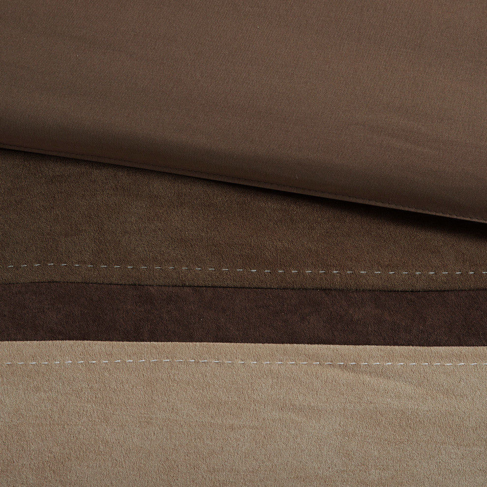 Madison Park Palisades Palizzate Suede 7-Piece Comforter Set, Black, Brown, King