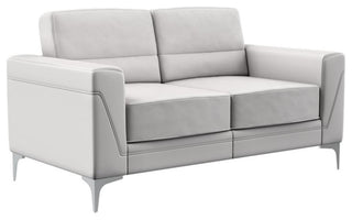 Global Furniture USA U6109 Gray Fabric PVC Loveseat with Metal Legs