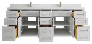 Cambridge 84 Double Sink Bath Vanity in Coventry Gray 2" White Quartz
