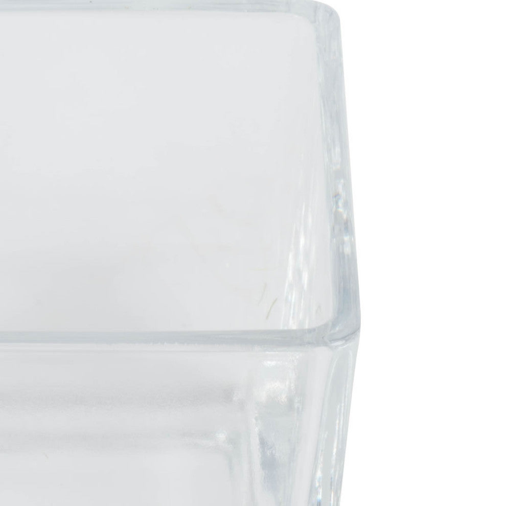 Vickerman Lg184501 3" Clear Cube Glass Container. Includes Four Pieces