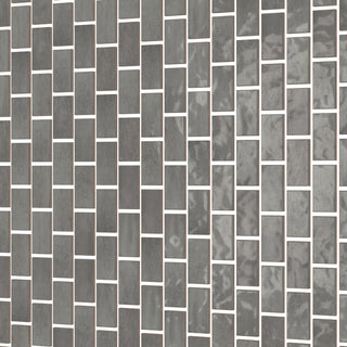 CastelloUSA Anacleto Ceramic Pressed 1"x2" Mosaic Tile, Dark Gray