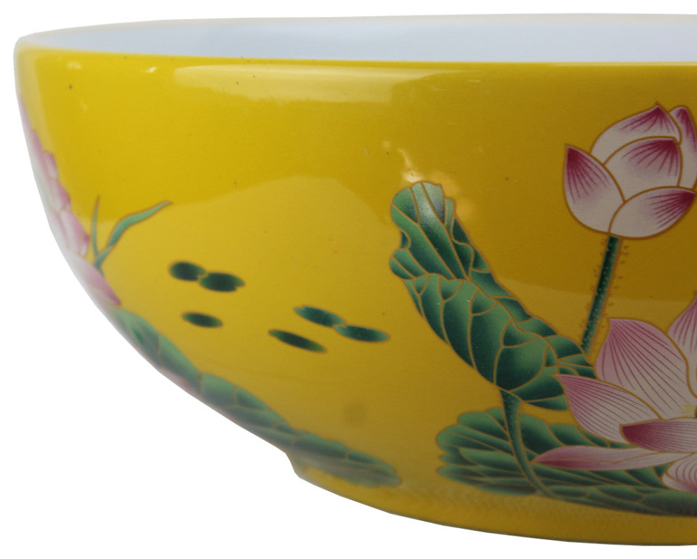 Yellow and White Washing Sink