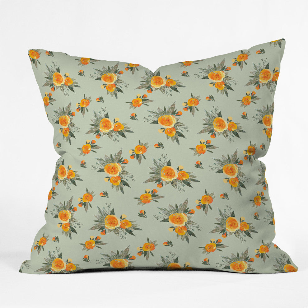 Iveta Abolina Tangerine Burst Outdoor Throw Pillow