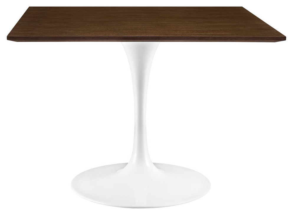 Modern Urban Contemporary Walnut Dining Table, Walnut Steel Wood