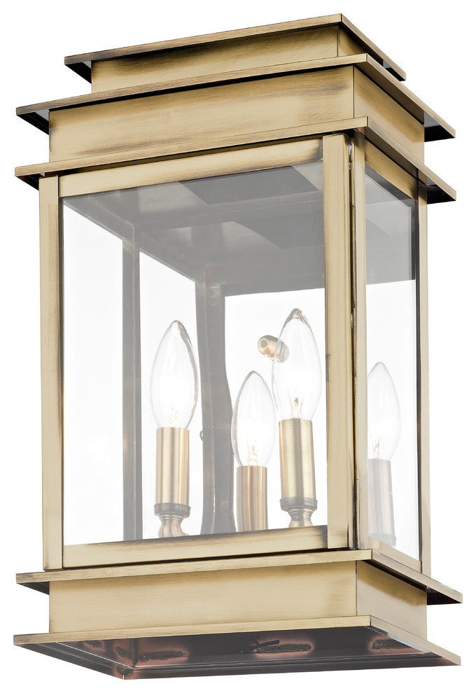 Princeton 2-Light Wall Lantern, Antique Brass