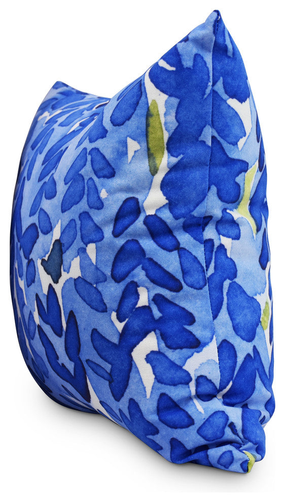 Flower Bell Decorative Floral Throw Pillow, Blue, 16"