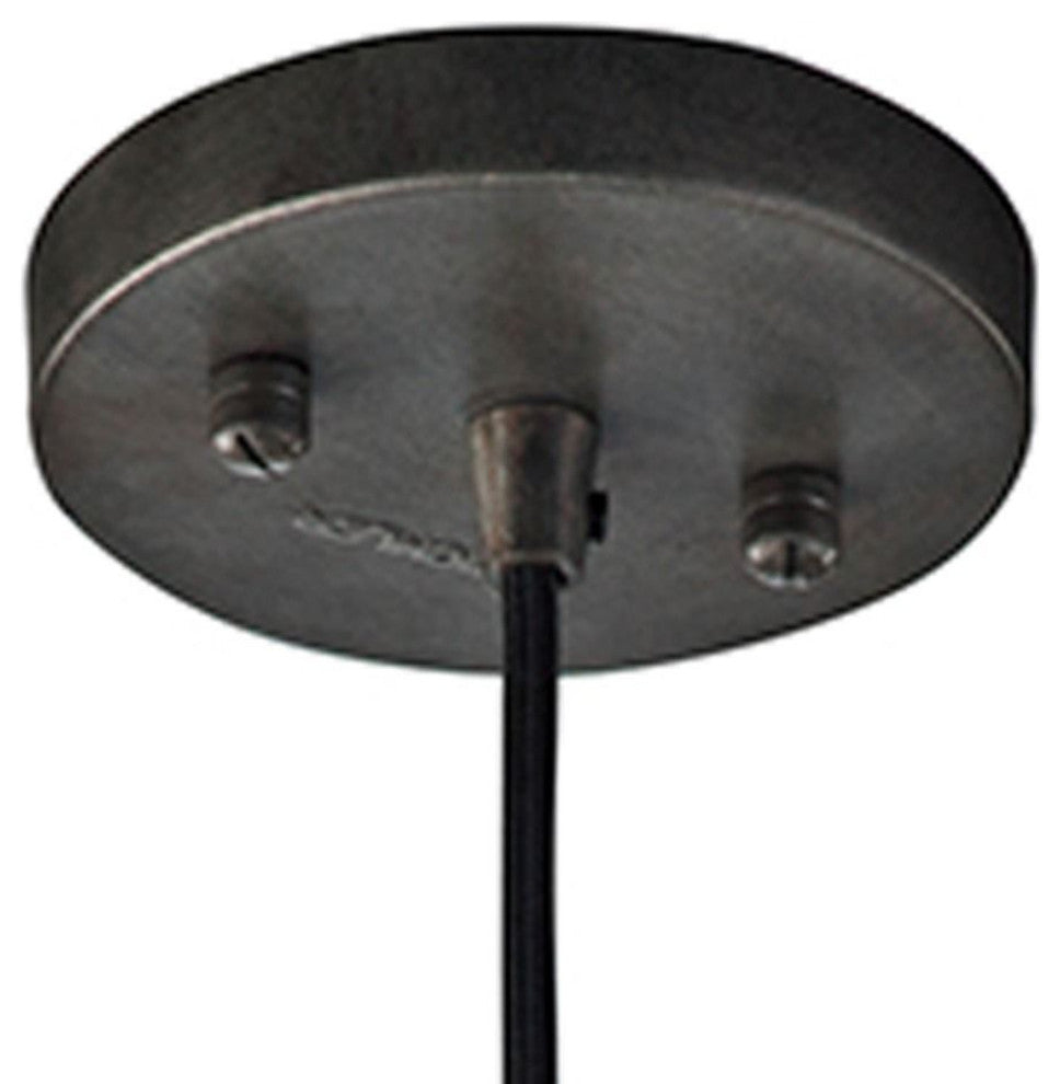 Rocklyn 8"W 1-Light Mini Pendant Light Fixture by Kichler Raw Steel Finish with
